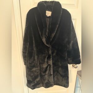 A New Day Elegant Black Faux Fur Jacket